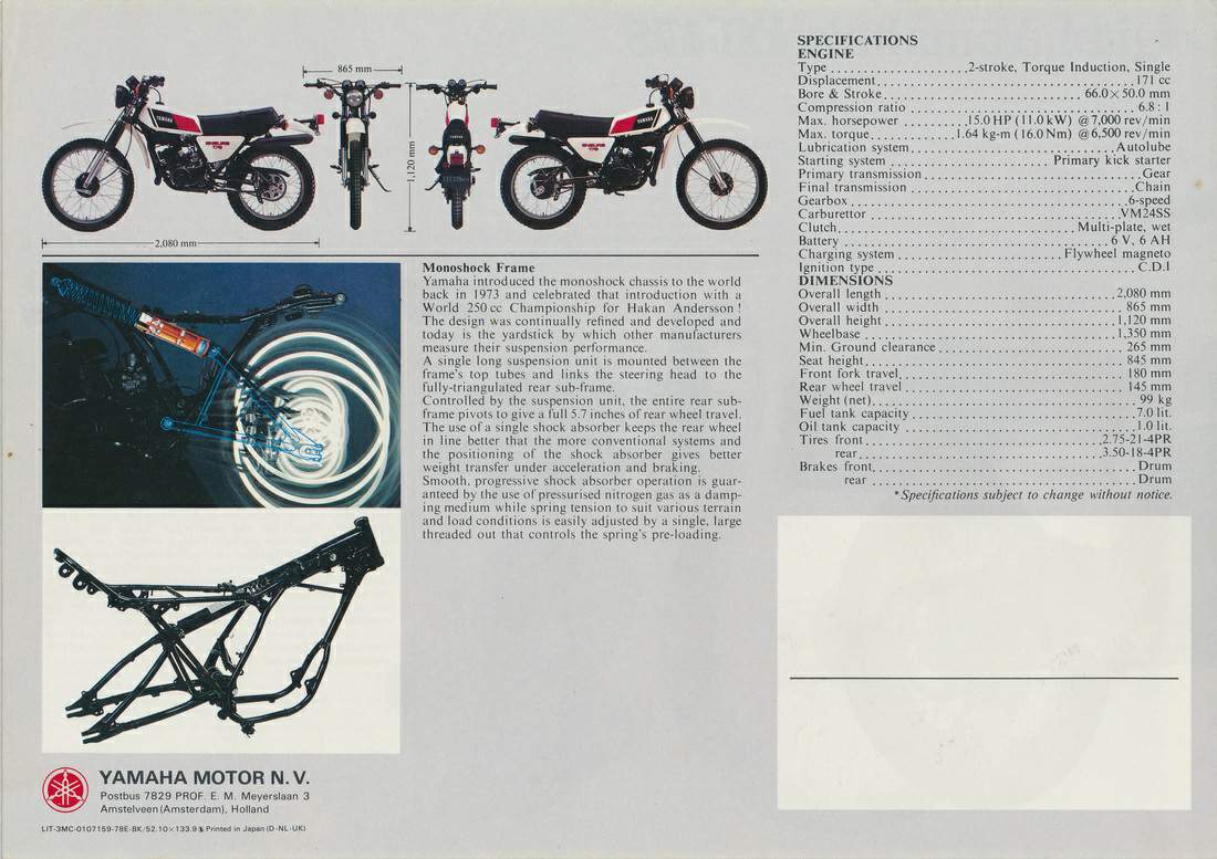 1978 Yamaha DT 175